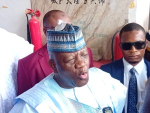 Senator Yaris fielding questions from journalists 